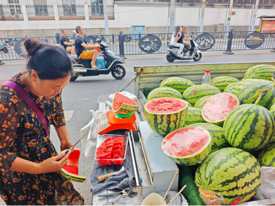 Street scene near Jiaxiu Tower in Guiyang