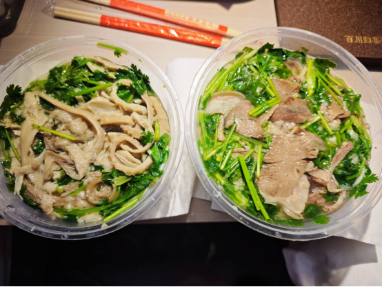 Lamb offal noodles enjoyed during the trip