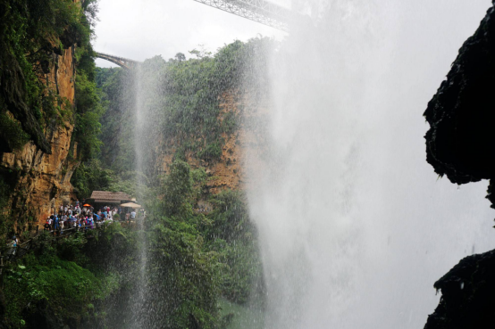Huanglong Waterfall and Water Curtain Cave at Maling River Canyon