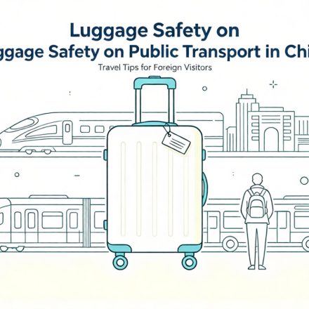 Luggage safety guide cover image, suitcase security tips for taking high-speed trains, metro and buses in China, travel blog featured image for foreign tourists